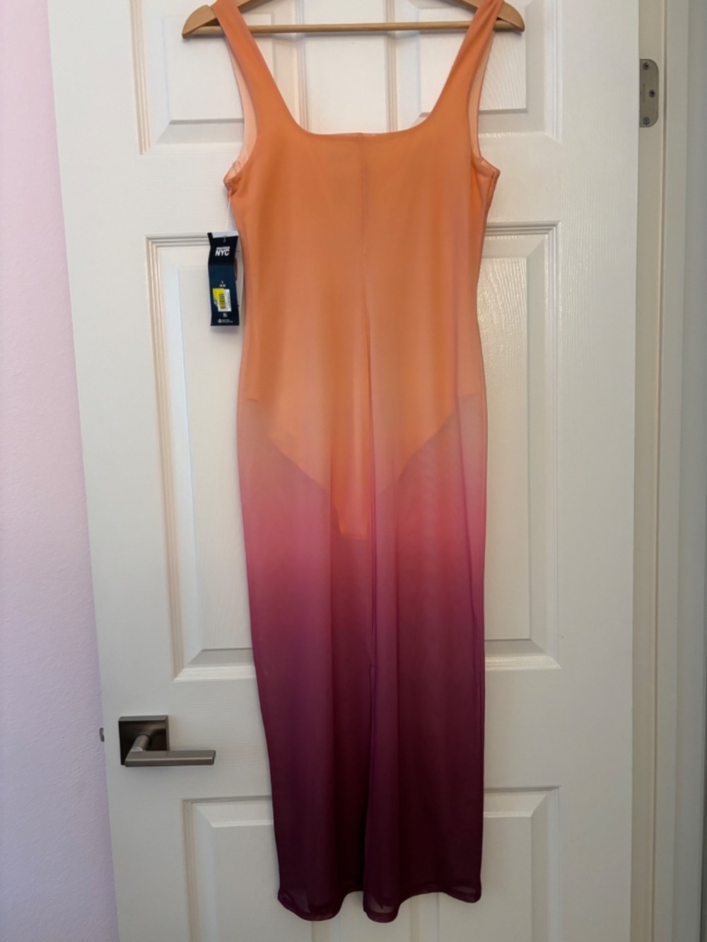Madden NYC Ombré Mesh Maxi Dress Pink Orange Size S - Picture 8 of 11